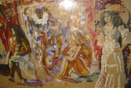 3.M�dchen.mit.Harlekin,�l.und.Pastell.auf.Papier.jpg